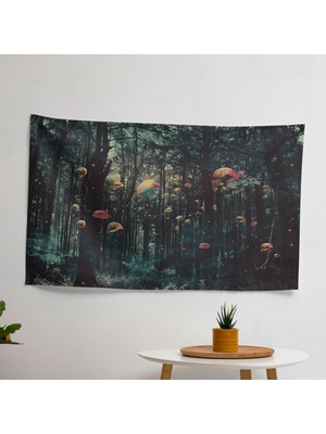 Büyülü Orman Gerçeküstücülüğü Duvar Örtüsü - Yatak Odası, Oturma Odası ve Yurt Dekoru Için
