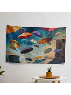 Gerçeküstücülük Ev Dekorasyonu Duvar Örtüsü - Canlı Renkler, Ranforce Kumaş - Yatak Odası,