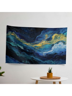 Vincent Van Gogh Yıldızlı Gece Duvar Örtüsü - Canlı Renklerle Pamuk ve Polyester Kumaş