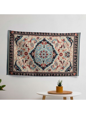 Türk Halı Desenli  Duvar Örtüsü - Ranforce Kumaş - Canlı Renkler - Yatak Odası, Oturma Odası