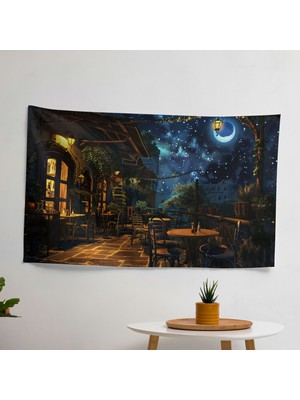 Modern Sanat  Duvar Dekorasyonu: Ranforce Kumaşlı Canlı Baskılı Duvar Örtüsü - Yatak Odası,