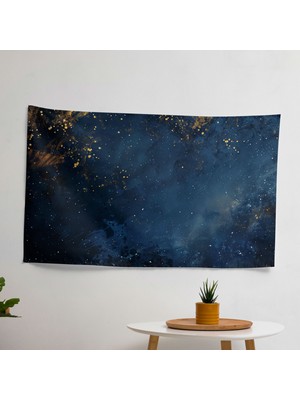 Vincent Van Gogh'un Yıldızlı Gece Modern Duvar Örtüsü -  Pamuk ve Polyester Kumaş - Süblimasyon
