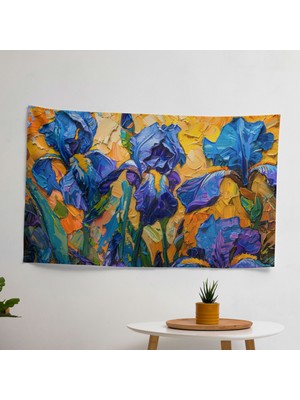 Vincent Van Gogh Stil Çiçek Açan Süsen Duvar Örtüsü - Yatak Odası, Oturma Odası, Yurt Için