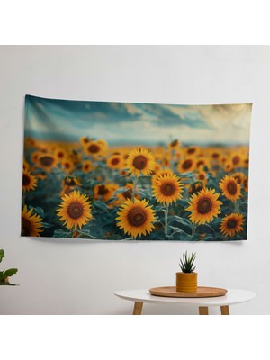 Ayçiçeği  Duvar Sanatı - Vincent Van Gogh | Canlı Ranforce Kumaş Duvar Örtüsü | Sertifikalı