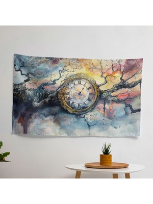 Sürrealizm Sanat  Duvar Örtüsü - Canlı Süblimasyon Baskı,  Pamuk Sırt ve Polyester Ön