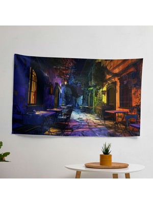 Vincent Van Gogh Cafe Teras Duvar Sanatı - Canlı Süblimasyon Baskılı Şık, Hafif Duvar Örtüsü