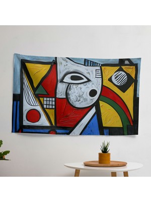 Picasso'dan Esinlenen Duvar Örtüsü - Yatak Odası, Oturma Odası ve Yurt Dekoru Için Canlı Ranforce