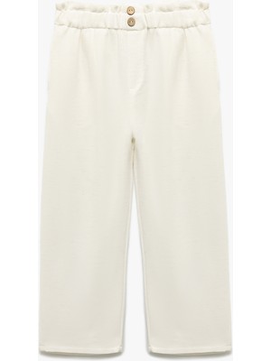 Koton Beli Lastikli Keten ve Viskon Karışımlı Basic Pantolon