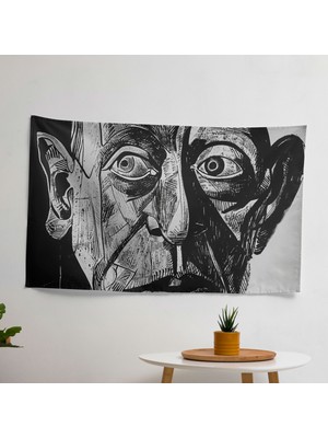 Pablo Picasso Portre Duvar Sanatı - Canlı Renklerle Modern Baskılı Duvar Örtüsü - Yatak Odası,