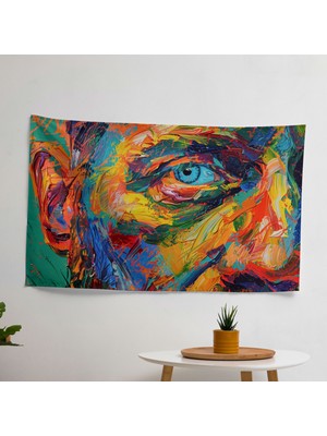 Canlı Otoportre  Duvar Sanatı Kumaş Örtü | Ranforce Kumaş | Yatak Odası, Oturma Odası, Yurt