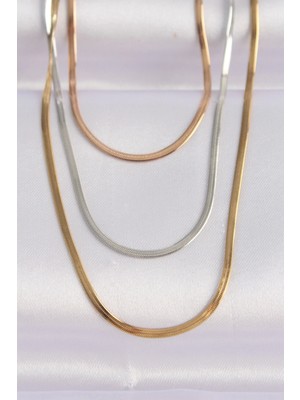 316L Çelik 3 Renkli Italyan Zincir Çoklu Kolye - TJ-BKO8641