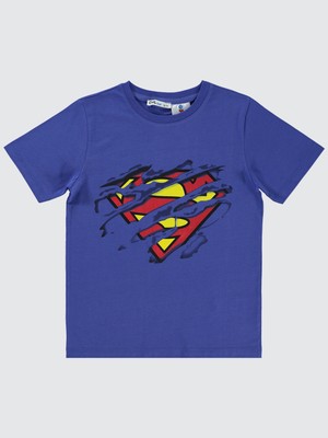 Süperman Erkek Çocuk Tişört 6-9 Yaş Saks
