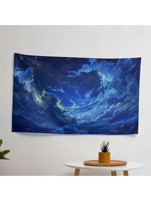 Painted Anarchy Yıldızlı Gece Gökyüzü  Duvar Sanatı - Canlı Süblimasyon Baskılı Modern Hafif Duvar Örtüsü