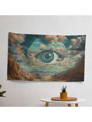 Painted Anarchy Sürrealizm Sanat Duvar Örtüsü -  Pamuk Sırt ve Polyester Ön - Canlı Renkler - Modern Ev