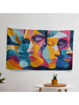 Painted Anarchy Gerçeküstü  Modern Duvar Örtüsü -  Pamuk Sırt, Polyester Ön - Canlı Renkler, Süblimasyon