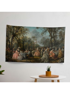 Rokoko Tarzı Modern  Duvar Sanatı - Yatak Odası ve Oturma Odası Dekoru Için Canlı Kumaş Örtü