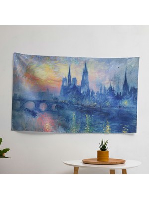 Empresyonist Claude Monet Rouen Katedrali Duvar Örtüsü - Canlı Renkler, Yatak Odası, Oturma