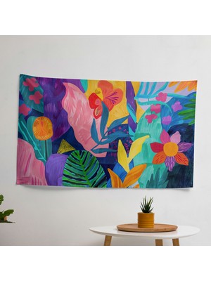 Dinamik Kompozisyon  Duvar Örtü - Yatak Odası, Oturma Odası ve Yurt Için Canlı Ranforce Kumaş