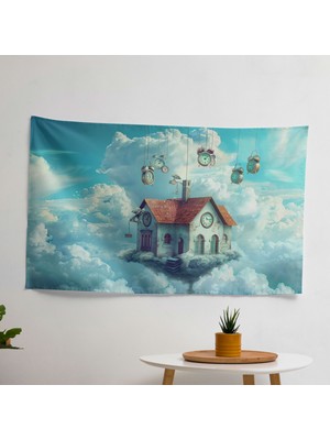 Gerçeküstü Ev Duvar Örtüsü -  Pamuk Sırt, Polyester Ön, Ranforce Kumaş - Canlı Renkler