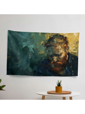 Vincent Van Gogh Otoportre Kumaş Duvar Örtüsü - Canlı Renkler, Yatak Odası, Oturma Odası ve