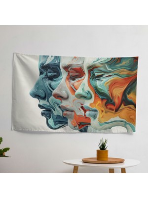 Sürrealizm Sanat Duvar Örtüsü - Yatak Odası, Oturma Odası ve Yurt Için Canlı Ranforce Kumaş