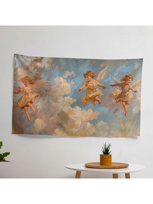 Büyüleyici Rokoko Tarzı Baskılı Duvar Örtüsü - Canlı Renkler, Yatak Odası, Oturma Odası, Yurt