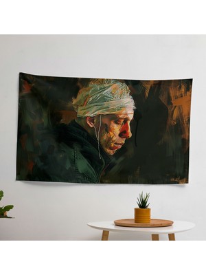 Vincent Van Gogh Otoportre Duvar Örtüsü - Canlı Ranforce Kumaş Dekoratif Sanat Örtü