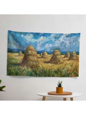 Modern Sanat  Duvar Örtüsü -  Pamuk Sırt, Polyester Ön - Ranforce Kumaş - Canlı Renkler,