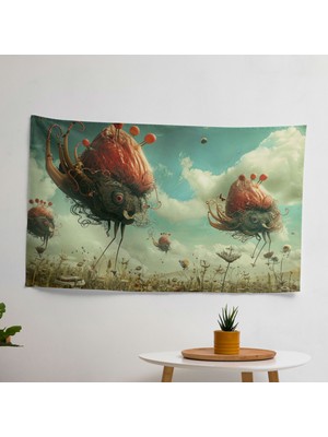 Sürrealizm Sanat  Duvar Dekorasyonu - Modern Hafif Duvar Örtüsü | Canlı Süblimasyon Baskı