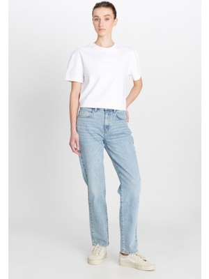 Straight Fit Düz Kesim Normal Bel Mavi Pamuklu Esnek Denim Jean Pantolon