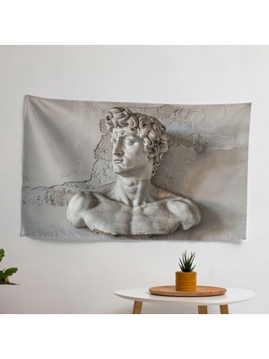 Michelangelo'dan Esinlenen Dekoratif Duvar Örtüsü - Canlı Renkler, %100 Pamuk Sırt, Süblimasyon