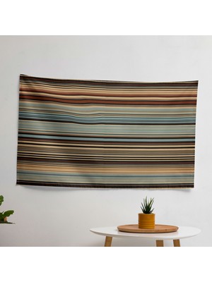 Minimalist Türk Halı Desenli  Duvar Örtüsü - %100 Pamuk Sırt - Canlı Renkler - Yatak Odası,