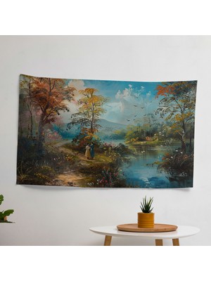 Painted Anarchy Rokoko Tarzı Resim Duvar Örtüsü -  Pamuk Sırtlı, Canlı Renkler - Yatak Odası, Oturma Odası,