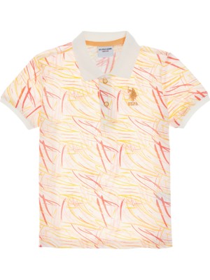 U.S. Polo Assn. Erkek Çocuk Krem Polo Yaka Tişört 50299698-VR071