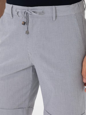 Cacharel Açık Mavi Regular Fit Pamuk Karışımlı Beli Bağcıklı Bermuda Şort 50305669 VR003