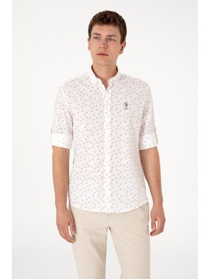 U.s. Polo Assn. Erkek Haki Gömlek Desenli 50288374-VR027