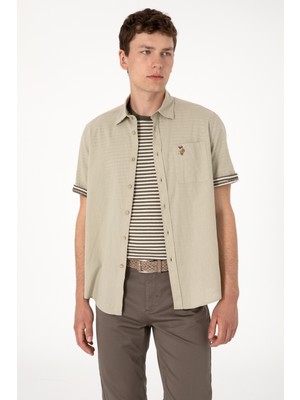U.s. Polo Assn. Erkek Haki Gömlek Kısa Kollu 50297896-VR027