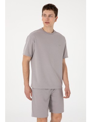 U.S. Polo Assn. Erkek Comfort Fit Bisiklet Yaka Koyu Gri Tişört 50308814-VR080