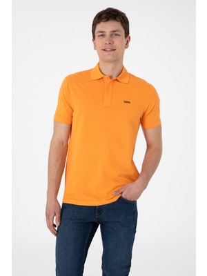 U.S. Polo Assn. Erkek Regular Fit Polo Yaka Turuncu Basic Tişört 50306007-VR051