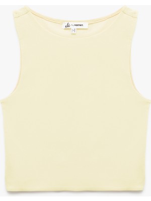 Koton Bisiklet Yaka Kolsuz Dar Kesim Pamuklu Basic Crop Atlet
