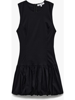 Koton U Yaka Slim Fit Kolsuz Mini Balon Elbise