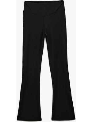 Koton Yüksek Bel Slim Fit Ispanyol Paça Spor Tayt