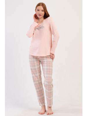 Kadın Uzun Kol Pembe Pijama Takımı C9T2N0O014