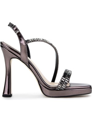 Tamer Tanca Kadın Vegan Gri Topuklu Ayakkabı 1131 200 Bn Ayk Y25 Antrasıt