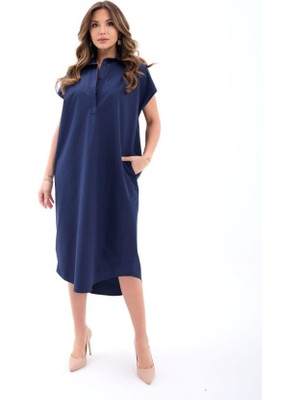 La Mode Istanbul 7464 Elbise-Lacivert