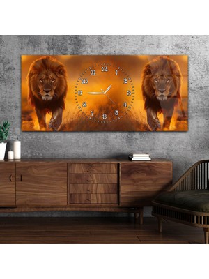 Marpanya Yatay Saatli Ortadan Sanat Temalı Cam Tablo YSOS143