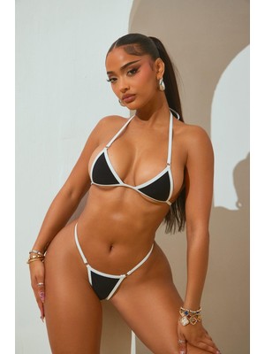 Bayan Metalli Tanga Bikini Takımı