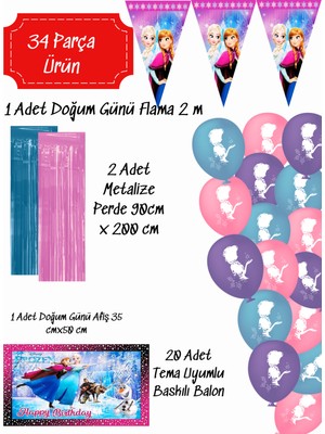 snowparty Frozen Karlar Ülkesi Elsa Doğum Günü Süsleri  Parti Seti