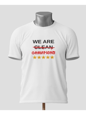 We Are Champıons Gs Baskılı Siyah ve Beyaz Tişört