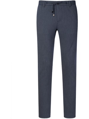 Lacivert Rahat Kesim Yandan Cepli Jogger Pantolon